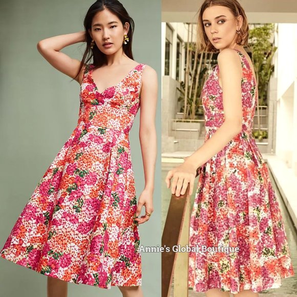 NWT, Anthropologie Monique Lhuillier Riona Embroidered Dress - Picture 3 of 16